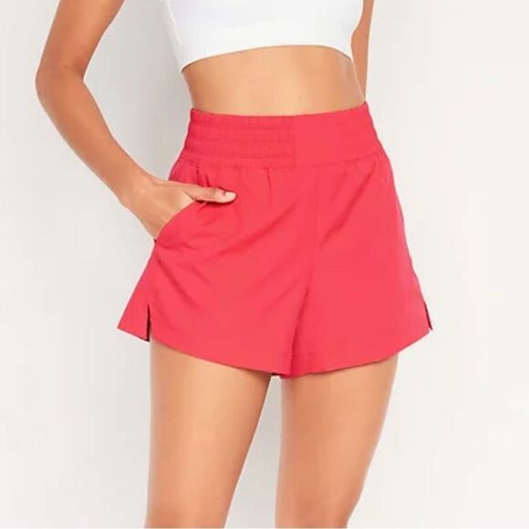 Old Navy High-Waisted StretchTech Shorts Fucsia Plus Size Pull on Athletic NWT - Picture 1 of 7